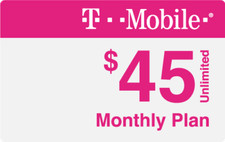 T-Mobile Prepaid 45 Refill Top-Up Prepaid Card , AIR TIME PIN / RECHARGE