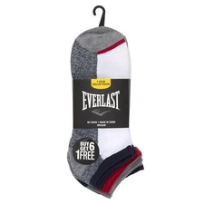 7-21 Pairs of Everlast Men's Assorted Fashioned Low Cut Ankle No show Socks