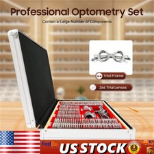 266 PCS Optical Optometry Trial Lens Set Metal Rim Aluminum Case