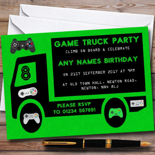 green-game-truck-gaming-personalised-childrens-birthday-party