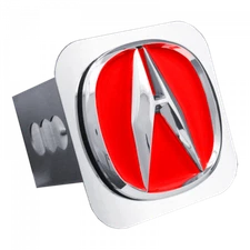 Acura 3D Logo Red Fill Chrome Trailer Tow Hitch Plug Official Licensed