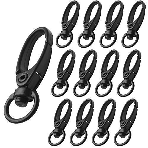 Swivel Clasp Clips,50pcs 35mm Swivel Trigger Clips Metal Keyring Clasps black - Foto 1 di 6