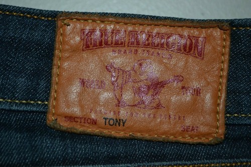 True Religion Womens Tony Bootcut No Pocket Flaps Dark Blue Denim Jeans Sz 31x34 - Picture 3 of 12