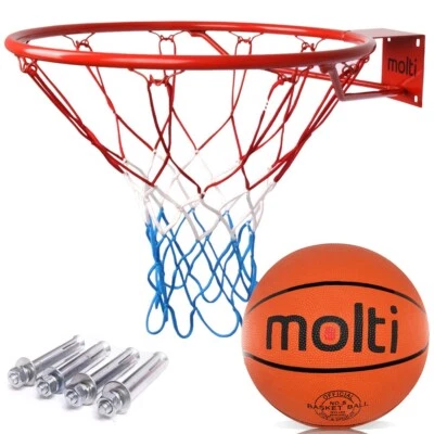 HangRing + Ball Set Basketballkorb Basketballring Ø45cm Netz Basketball Korb
