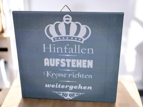 Bildfliese / Motivfliese aus Keramik (15 x 15 cm) Spruch Krone richten... (036) - Picture 3 of 12