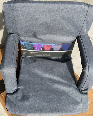 Oniva Picnic Time  Stadium Bleacher Reclining Chair Gray Adjustable Backpack NEW