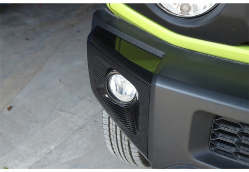 For Suzuki Jimny 2019-22 Carbon Fiber Front Bumper Fog Light Wrap Angle Cover - Picture 8 of 10