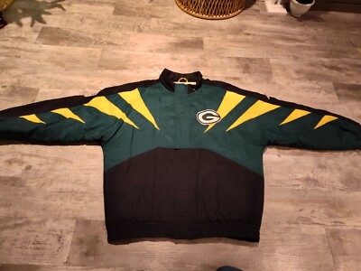 Vintage Green Bay Packers Apex One Pro Line Puffer Jacket Sharktooth Size L