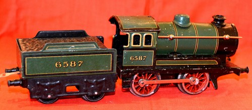Juguete de hojalata escala 0, locomotora de vapor 6587, bien Bing, cuerda con llave alrededor de 1930 | Zustand: Gebraucht