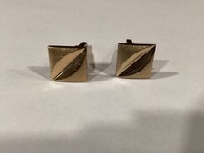 Vintage Hickok Gold Tone Cufflinks Square Made in USA
