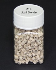 500PCS SILICONE LINED MICRO LINK RING BEADS HAIR EXTENSION CRIMP BEAD 11