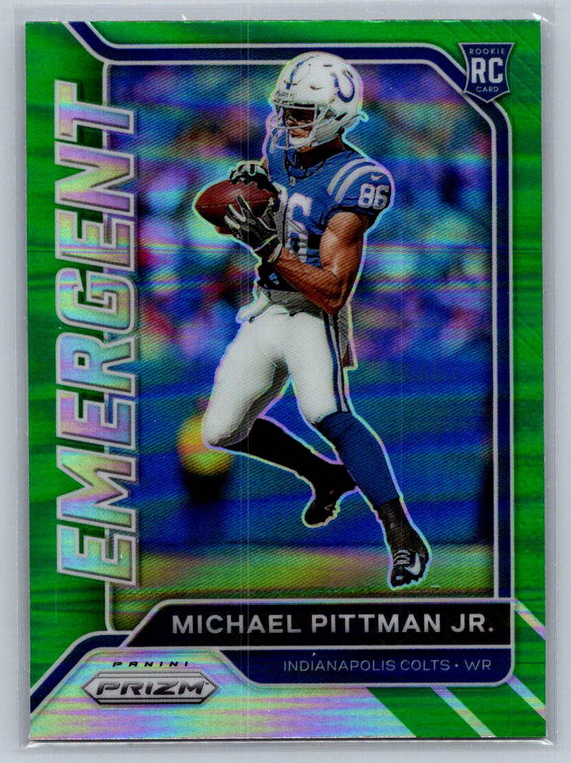 2020 Panini Prizm Michael Pittman Jr. Colts Emergent Green Rookie #14