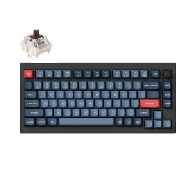 Keychron V1 Max QMK/VIA Kabellose Mechanische Tastatur, Gateron Jupiter Brown