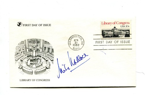 Autograph MIKE WALLACE on FDC Library of Congress 1982 Reporter Anchorman - 第 1/1 張圖片
