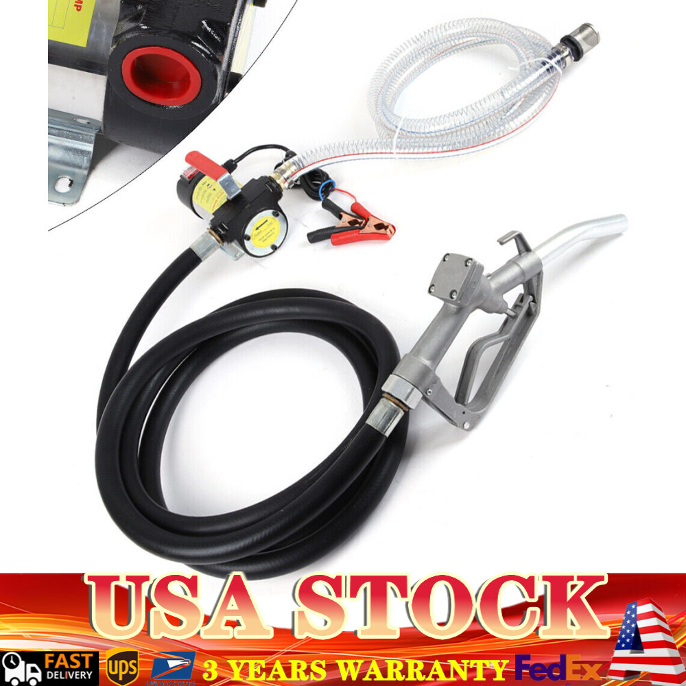 Commercial 12V DC Electric Fuel Transfer Pump Diesel Kerosene Oil Auto Portable