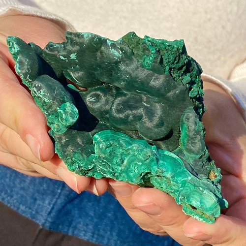 237G Natural luster malachite coarse cat's eye cluster coarse mineral sample - 第 1/13 張圖片