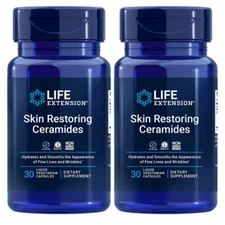 Skin Restoring Ceramides, 2X30 Veggie Caps Life Extension phytoceramides