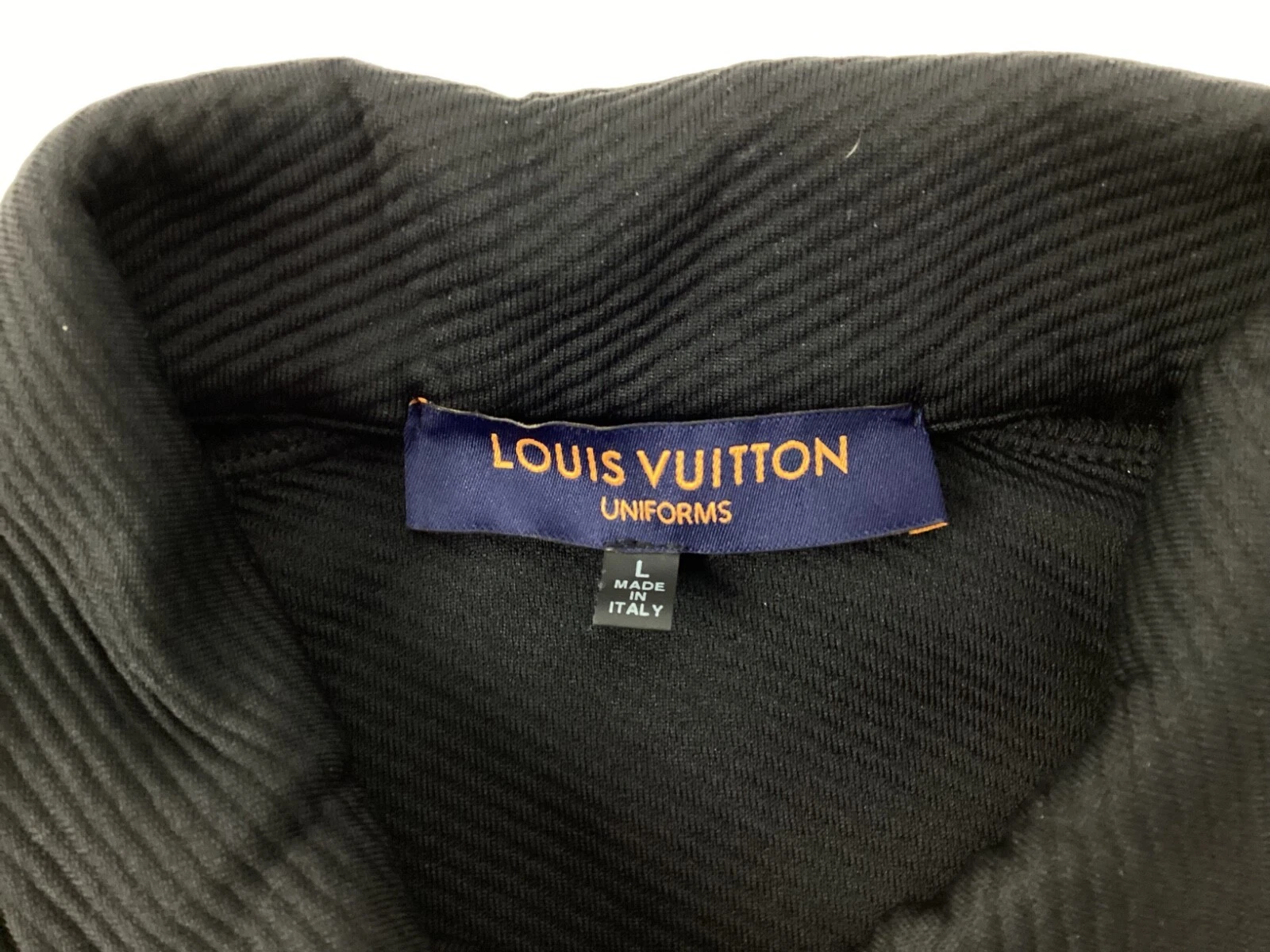 LOUIS VUITTON（LV） Louis Vuitton Uniforme Bomber Giacca Nero A Costine Cropped Spalline Grande