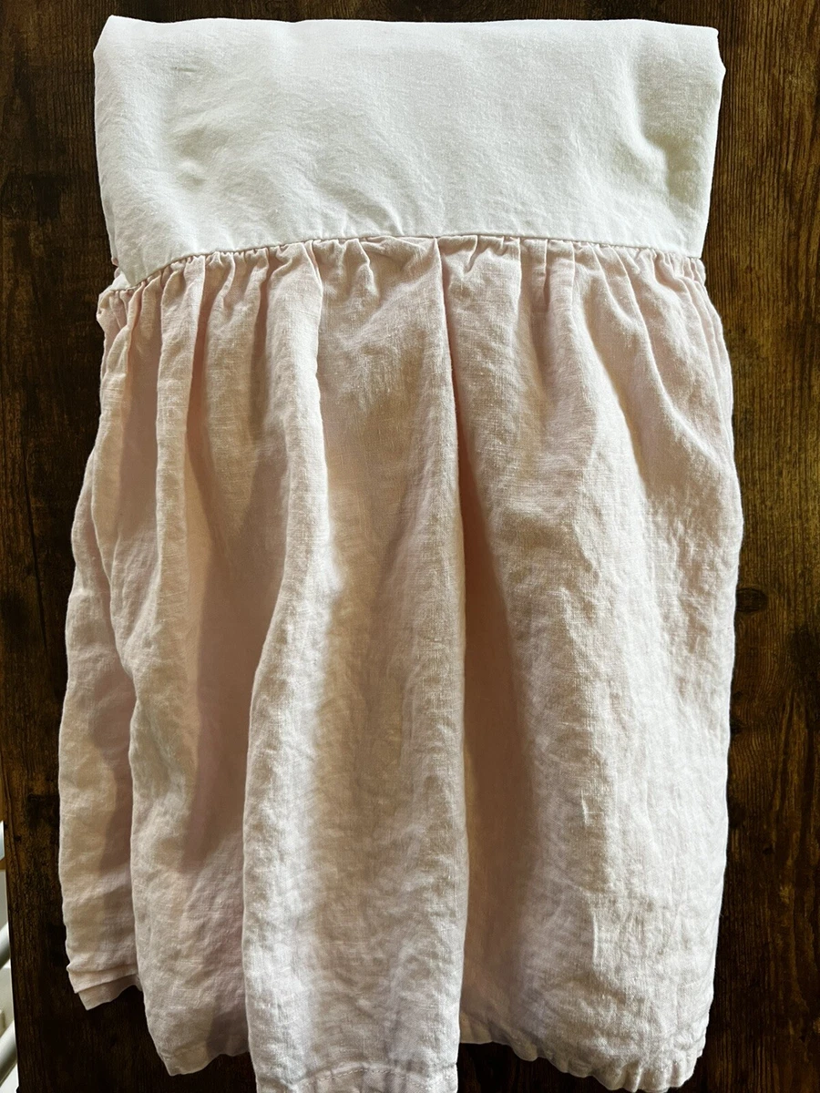 JUST BORN BABY KEEPSAKE PINK LINEN RUFFLED SKIRT BEDSKIRT CRIB SKIRT 15