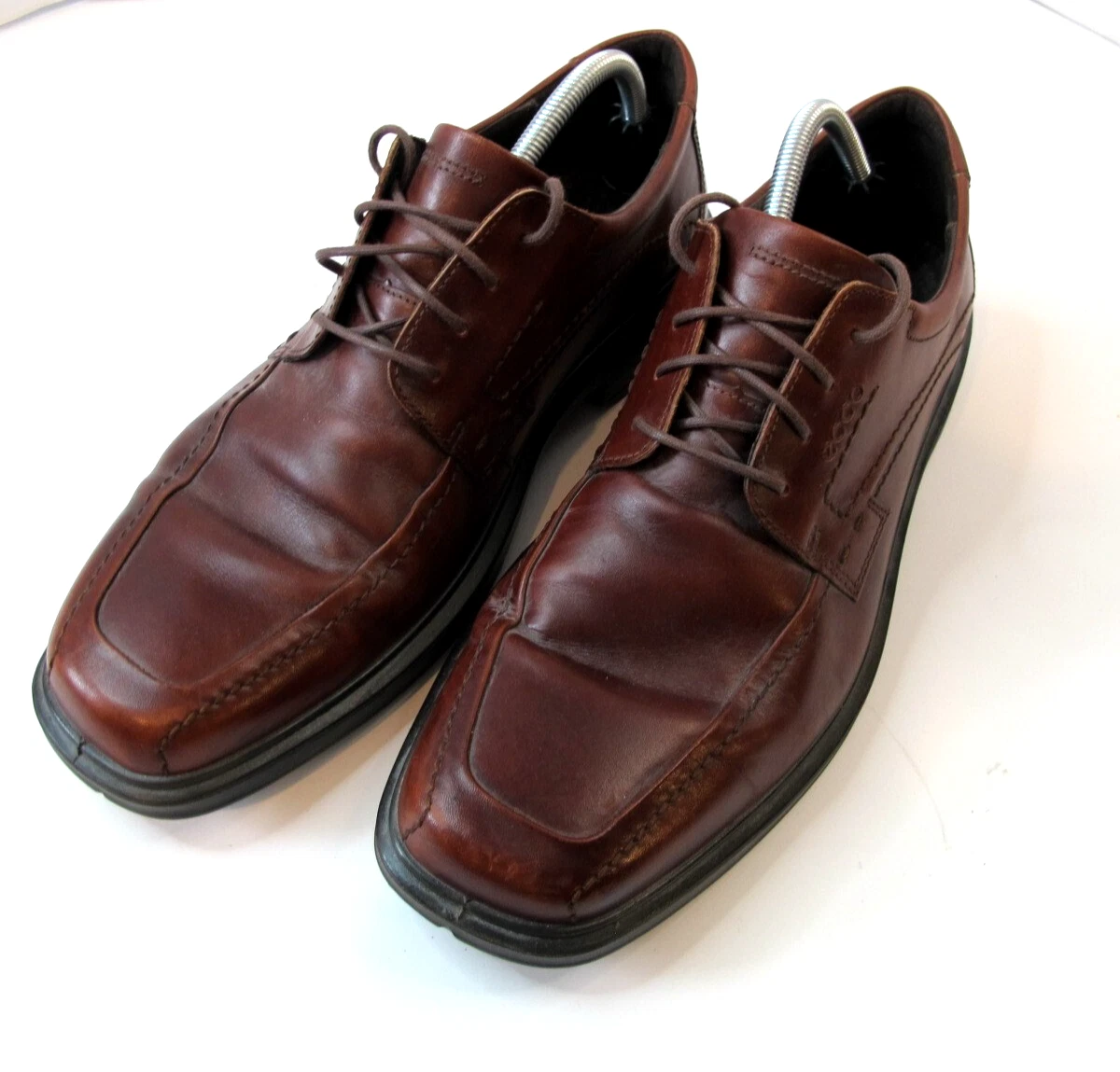 Scarpe mocassini Oxford Ecco pelle marrone Berlin 49784 punta grembiule uomo taglia 13 (47)