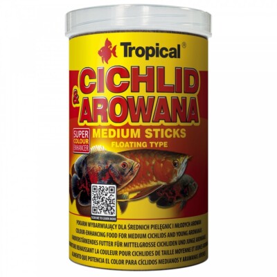 Tropical Cichlid & Arowana medium Sticks 1L  schwimmend Futtersticks Fischfutter