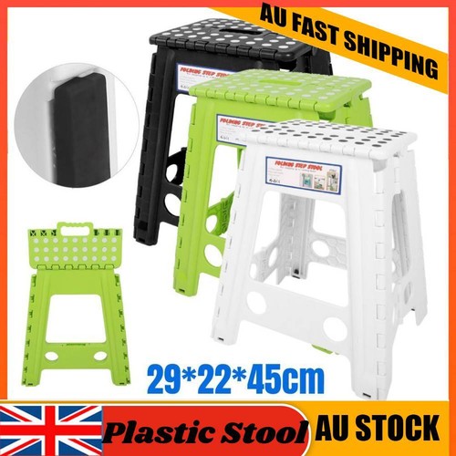 Foldable Step Stool - 45cm Height, Anti-Slip Top, Supports 150kg, Compact For Kitchen, Bathroom, Garage Storage-782140