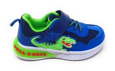 Bull Boys Dinosaurierschuh mit Lichtern Modell DNAL5142 Jungle Raptor royalblau