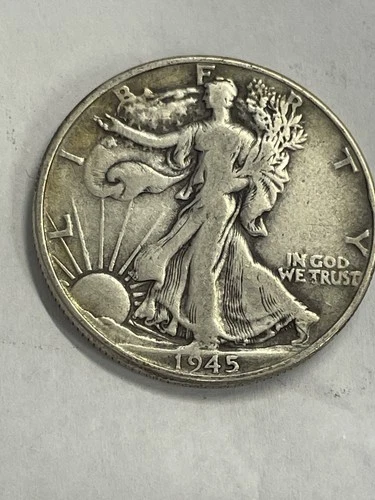 1945 Walking Liberty Half Dollar, Fine, 90% Silver, REEDERSONG