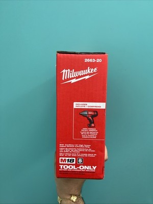 Milwaukee 2663-20 M18 18V Cordless Impact Wrench (Tool Only) for