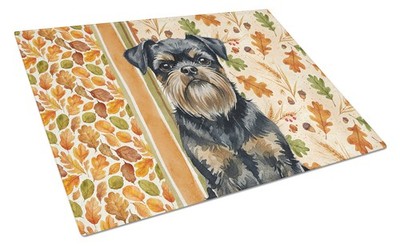 Black and Tan Brussels Griffon Fall Glass Cutting Board WDK7747LCB
