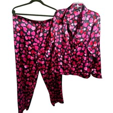 VS style PJ top bottom lounge set drawstring pants 2 piece pajama Heart love