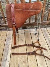 Podkładka pod siodełko Bareback - zamsz i skóra ze strzemionami bardzo dobrze wykonana wcześniej używana