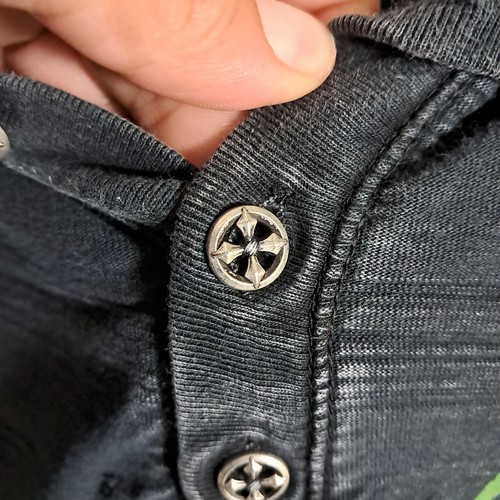 Affliction Buzo Button Collar Hoodie Men Medium Green Black Faded Grunge Baddie - Picture 9 of 11