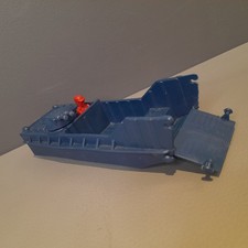 Vintage Military WWII Landing Craft LCVP Higgins Boat Blue Plastic Toy 