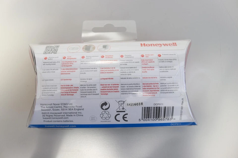 Honeywell DCP911 Wireless push button Funk Klingeltaster 200m LED IP55 - Bild 2 von 2