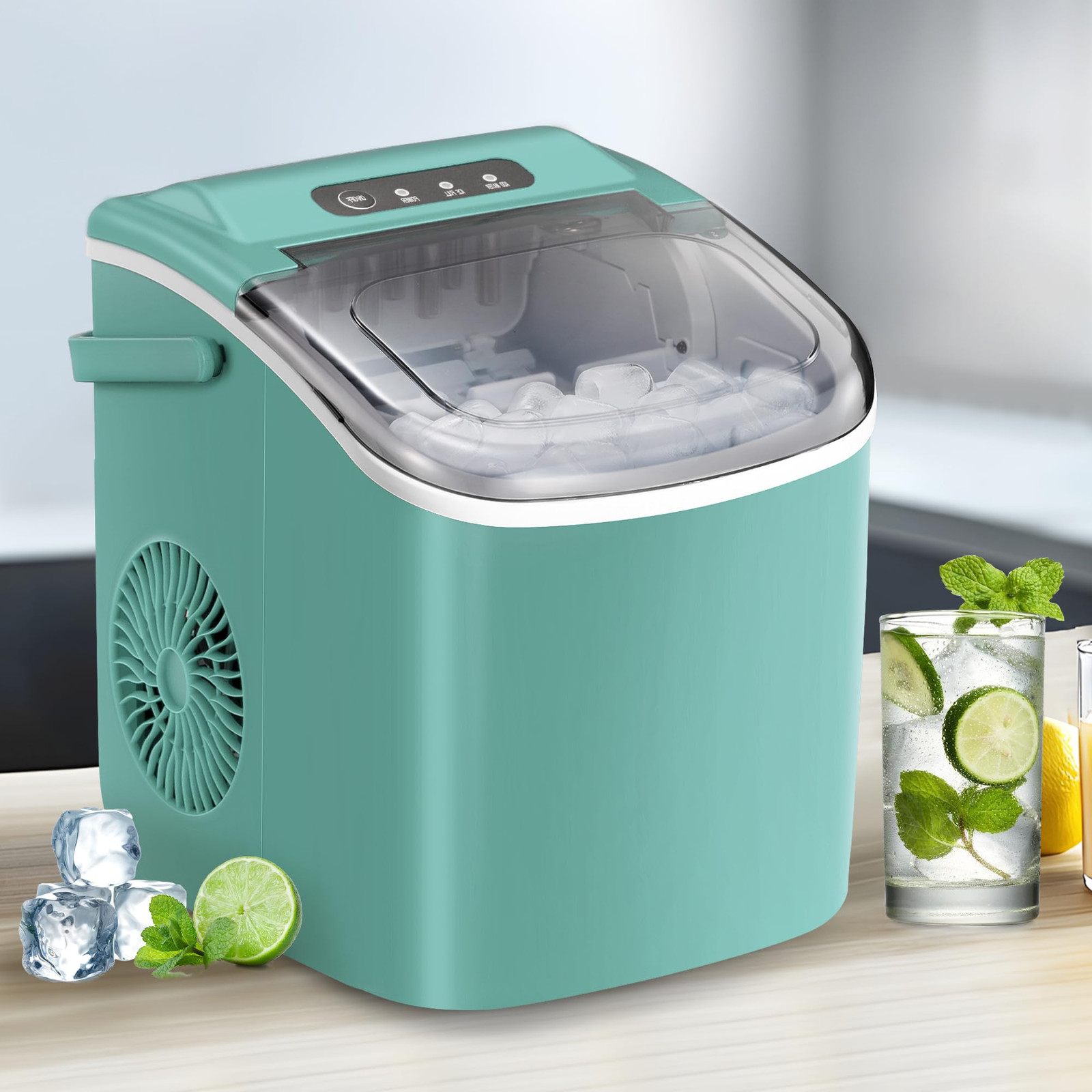 Ice Makers Countertop,Countertop Ice Maker with Self-Cleaning,26Lbs/24H,9 Cub...