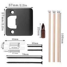 Door Latch Strike Plate Extended Lip Heavy Duty Hardened Steel with Screws