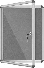 Lockable 26"x20" Weather-Resistant Aluminum Bulletin Board with Silver Frame
