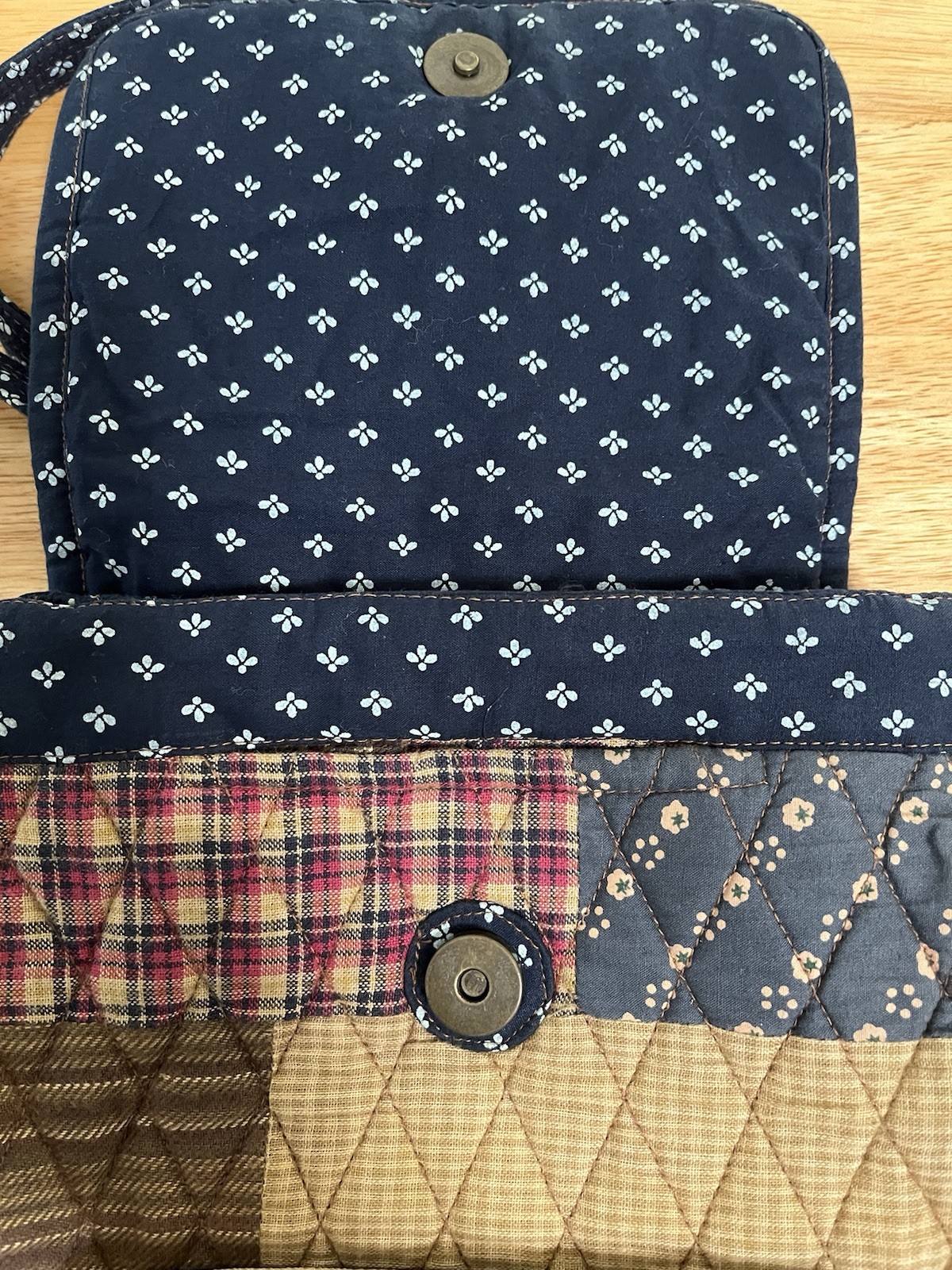 Bella Taylor Quilted Patchwork Flag Backpack 100%… - image 7