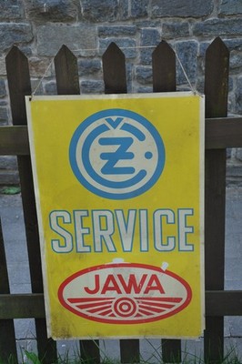 Altes Schild Jawa Service,Oldtimer Motorrad,Tschechoslowakei,Werkstatt,Reklame