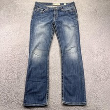 BKE Payton Jeans Women 30 R Blue Stretch Bootcut Distressed Medium Wash Denim