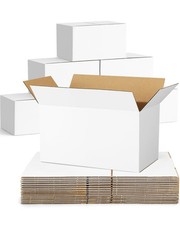 40 Pack White Corrugated Shipping Boxes 11x6x6 Mailers for Small Business