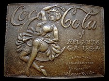 NE06169 VINTAGE COCA COLA REFRESHING SOLID BRASS FANTASY COLLECTOR BUCKLE