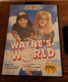 Wayne's World Boxed In Box (Sega Genesis, 1993) T*HQ Party Time! Excellent! 