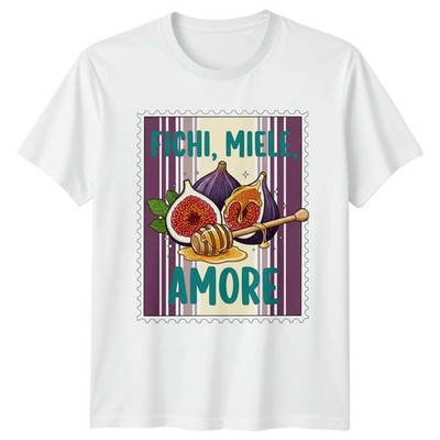 Fichi Miele Amore T-Shirt italienische Küche Essen Geburtstag Geschenk für Sie und Ihn