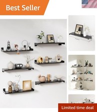 Floating Shelves for Wall, Wall Shelves for Decor Storage Set of 6, Wall Mounted
