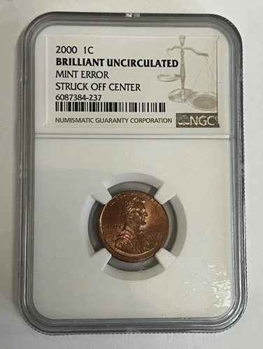 2000 Lincoln Memorial Cent NGC Brilliant Uncirculated Struck Off Center