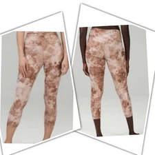 Lululemon Women’s Align High-Rise Shine Diamond Dye Misty Shell Cacao . Sz 6 .