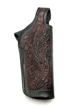 Leather "Classic Old West Styles Maker Carved Holster Black Brown - C