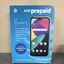 LG Phoenix 5 16GB Silver AT T Locked Prepaid LTE 5.7in 13MP
